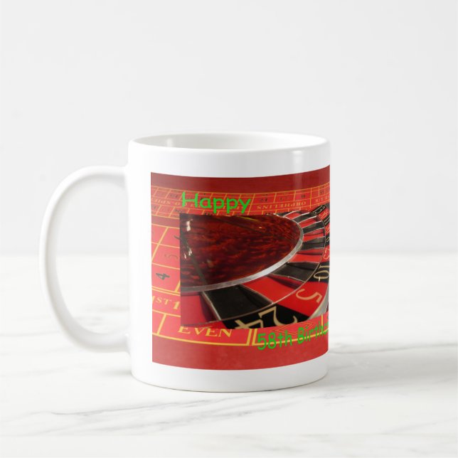 Mug Roulette Joyeux 58e anniversaire (Gauche)