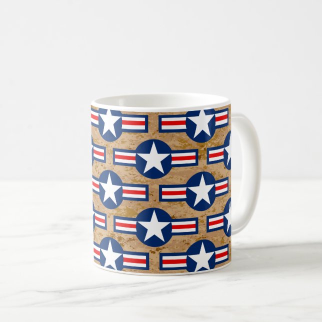 Mug ROUNDEL MILITAIRE AMÉRICAINE - Camo du désert (Devant droit)