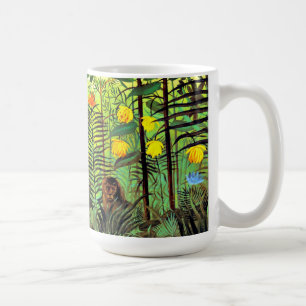 Mug Rousseau - Paysage exotique avec Lion et Lionne,