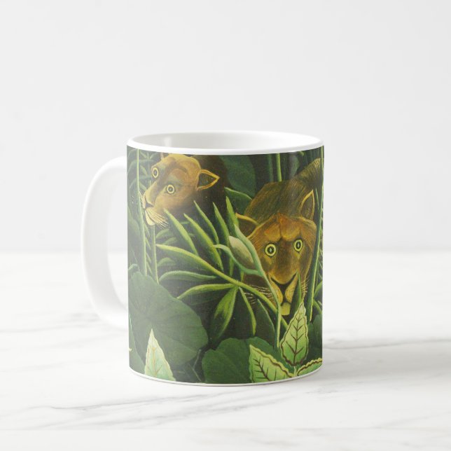 Mug Rousseau Tropical Jungle Lion Peinture (Devant gauche)