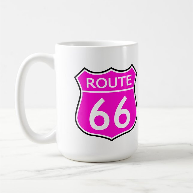Mug Route d'État 66 Voyage Rose chaud (Gauche)
