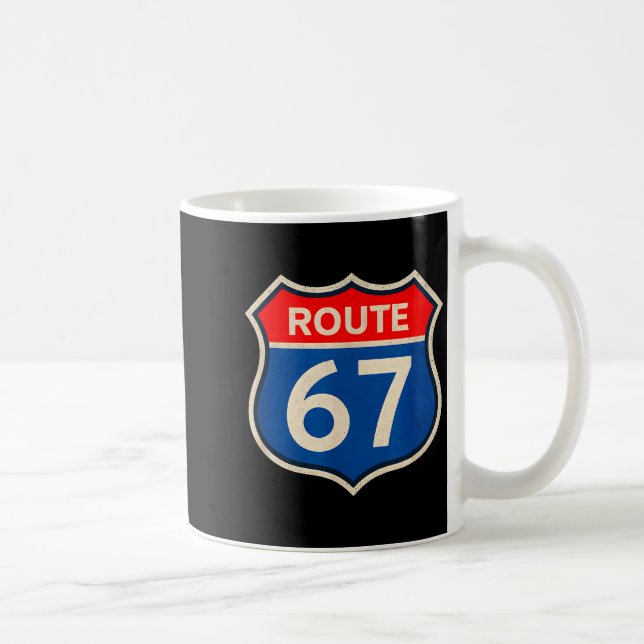 Mug Route Rétro 67 Mème Six Sept Aura Énergie Numéro 6 (Droite)