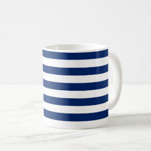 Mug Royal Blue and White Stripes
