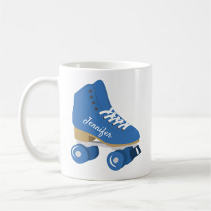 Mug Royal Blue Retro Quad Roller Patinage Personnalisé