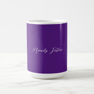 Mug Royal Purple Plain Élégante Calligraphie minimalis