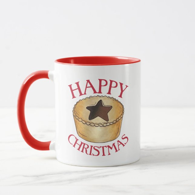 Mug Royaume-Uni British Food Fruit Mince Pie Joyeux No (Gauche)