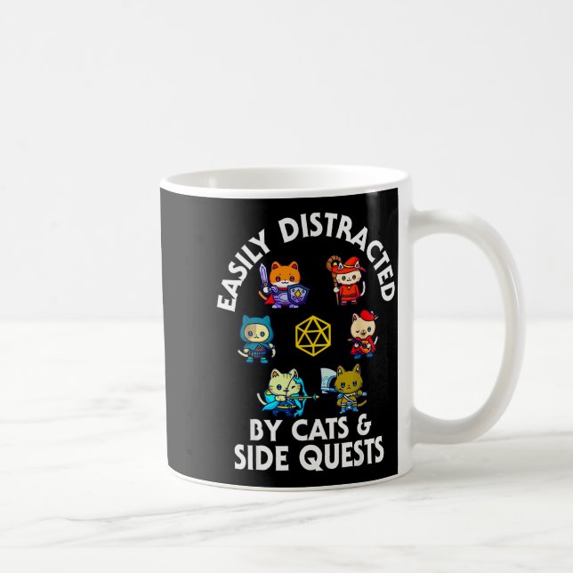 Mug Rpg Gamer Cats Side Quest Funny Nerd Adhd Cat Men  (Droite)