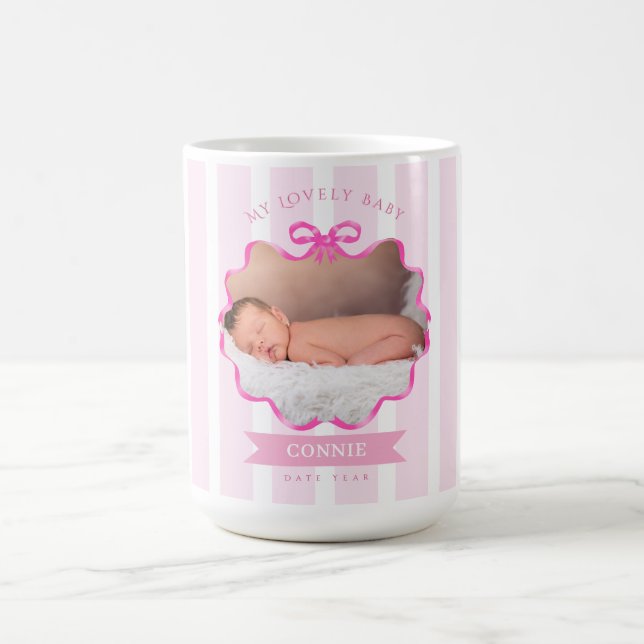 Mug Ruban à Arc Nouveau Né Bébé Fille (Centre)