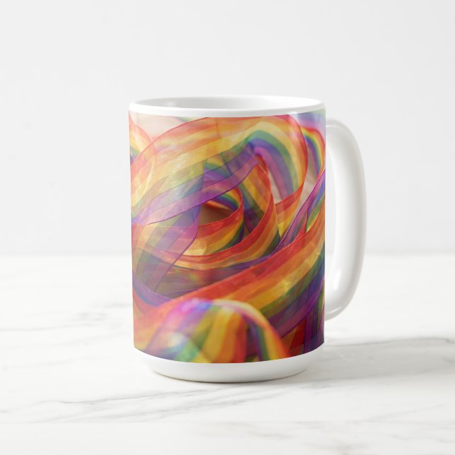 Mug ruban arc-en-ciel fluide en cascade généré par Gem (Devant droit)