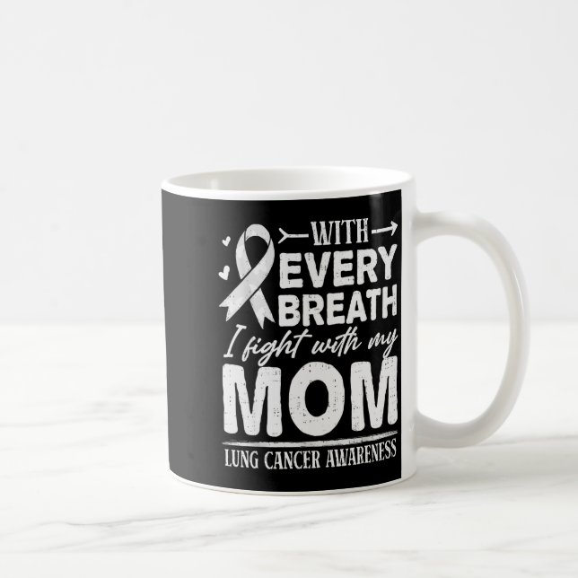 Mug Ruban blanc de sensibilisation au cancer du poumon (Droite)