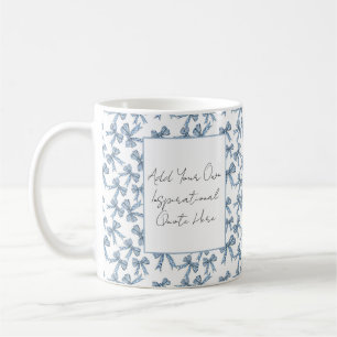 Mug Ruban bleu et blanc à motif avec citation personna