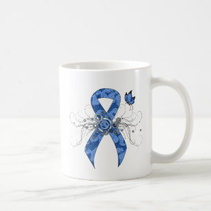 Mug Ruban bleu Paisley avec papillon