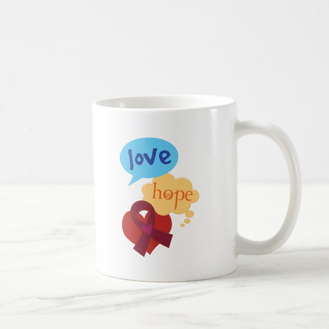 Mug Ruban de Bourgogne d'espoir d'amour (Droite)