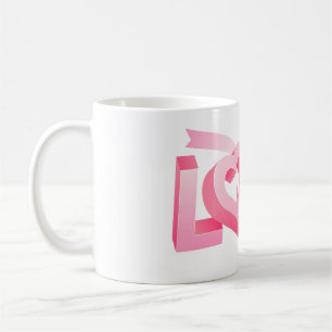 Mug Ruban de coeur d'amour rose