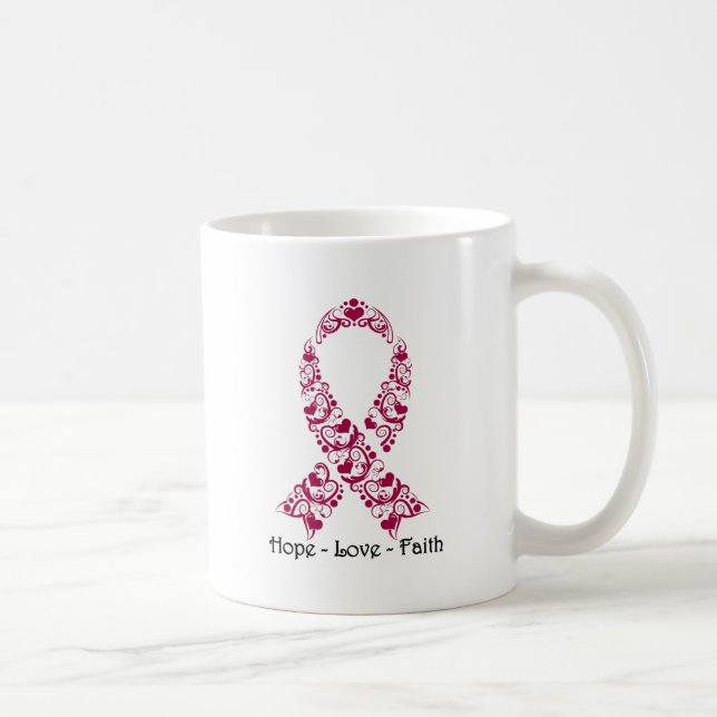Mug Ruban de conscience de Bourgogne d'espoir (Droite)