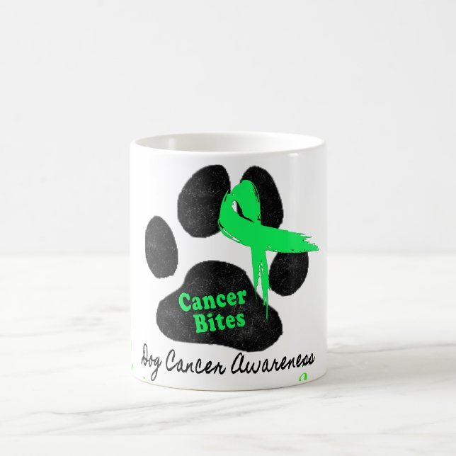 Mug Ruban de Lymphome Canin Motif de Patte Vert Noir (Centre)