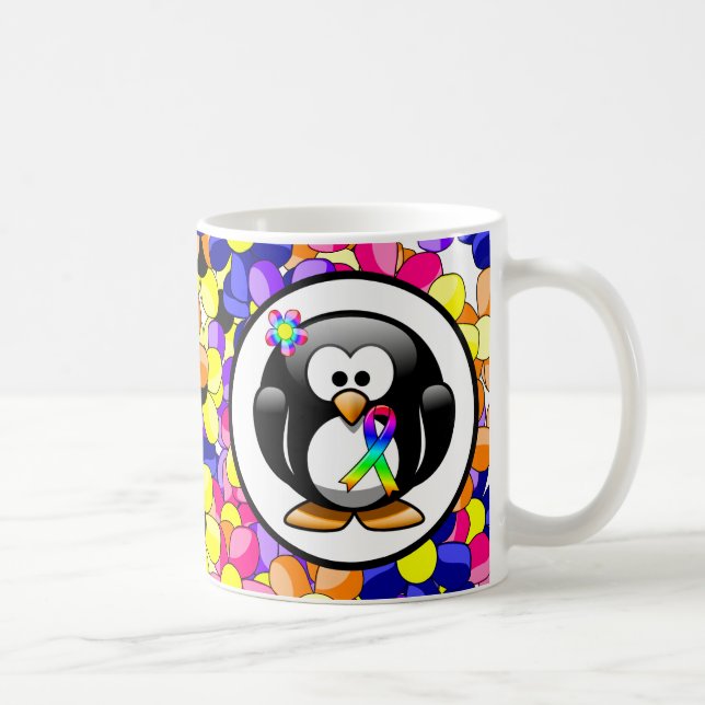Mug Ruban de sensibilisation à l'arc-en-ciel de Pengui (Droite)