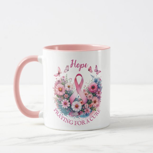Mug Ruban de sensibilisation au cancer du sein (Gauche)