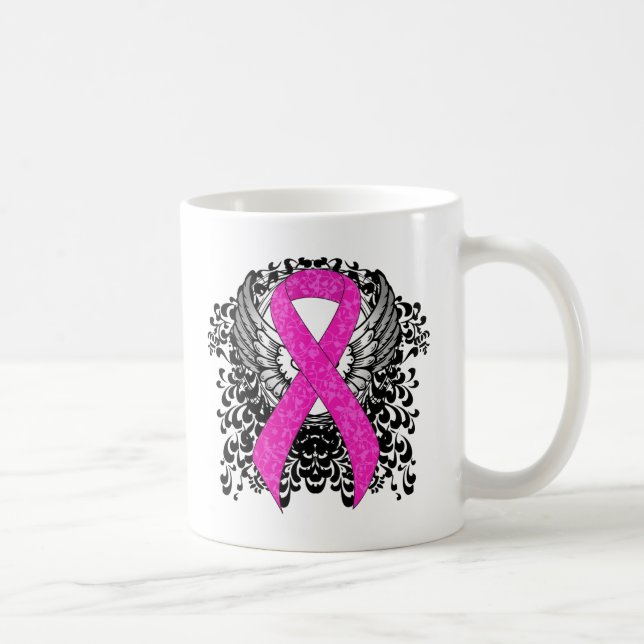 Mug Ruban de sensibilisation au rose chaud avec pâte à (Droite)
