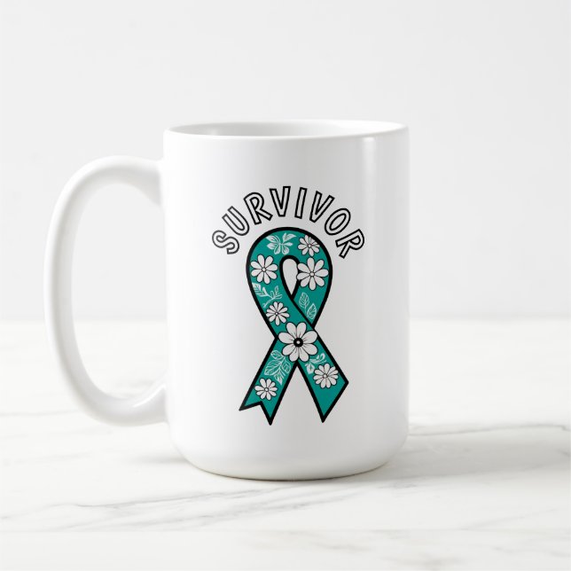Mug Ruban de sensibilisation au violet Survivant SA (Gauche)