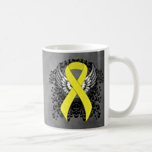 Mug Ruban de sensibilisation jaune avec ailes