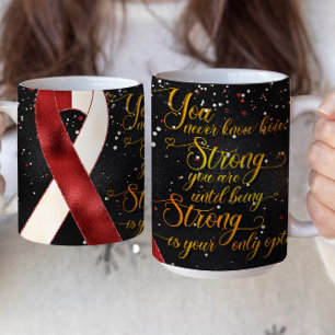 Mug Ruban de sensibilisation Rouge et Blanc Design de