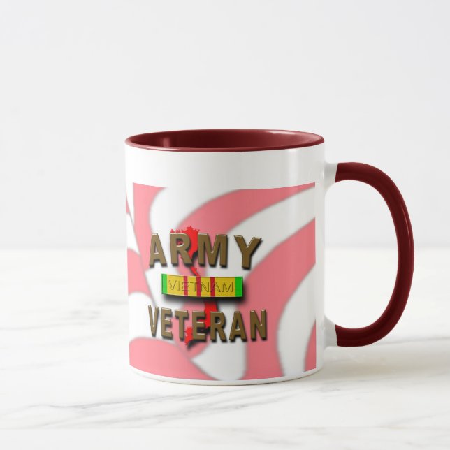 Mug Ruban de service de combattant de Vietnam, ARMÉE (Droite)