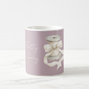 Mug Ruban de soie violet ivoire