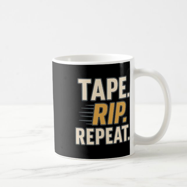 Mug Ruban Déchirer Répéter Citation Drôle de Hockey Jo (Droite)