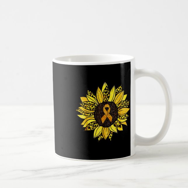 Mug Ruban d'or tournesol jaune de sensibilisation au c (Droite)