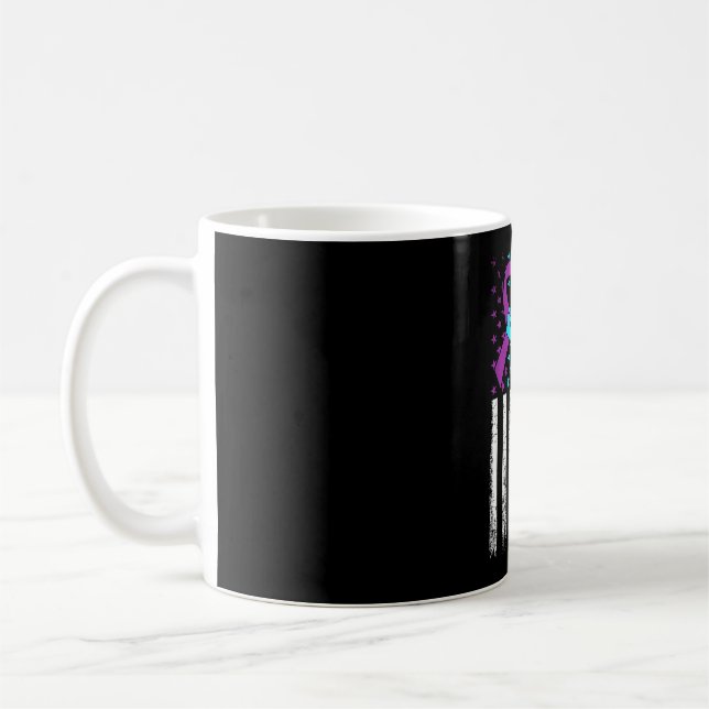 Mug Ruban du drapeau américain de sensibilisation à la (Gauche)