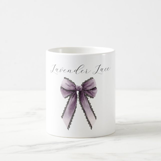 Mug Ruban en dentelle noir lavande (Centre)