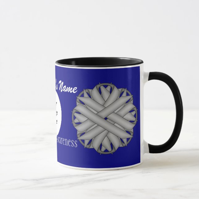 Mug Ruban gris/gris Fleur Tmpl par Kenneth Yoncich (Droite)