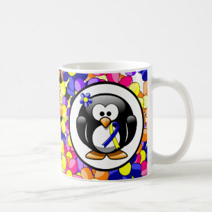 Mug Ruban Penguin de sensibilisation bleu et jaune
