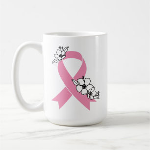 Mug Ruban rose aux fleurs