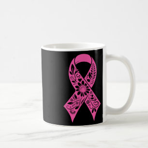 Mug Ruban rose floral Revêtement de sensibilisation au