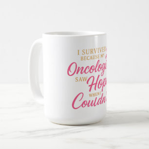 Mug Ruban Rose Oncologue Merci – Survivant 