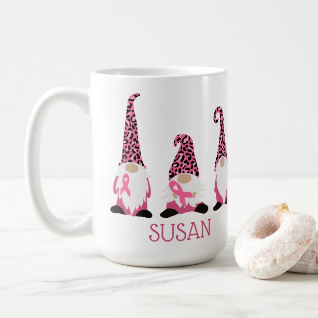 Mug Ruban rose personnalisé (Avec donut)