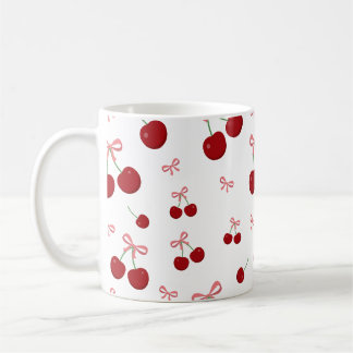 Mug Ruban rouge cerise motif sans couture Desi de frui