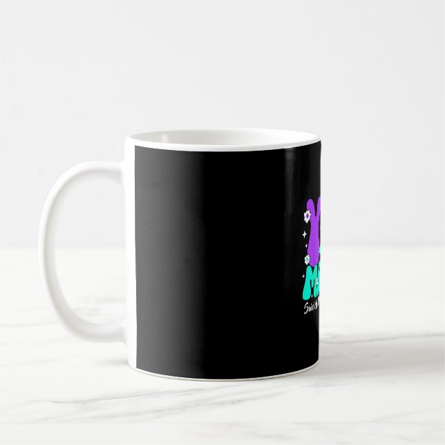 Mug Ruban sarcelle et violet de sensibilisation à la p (Gauche)