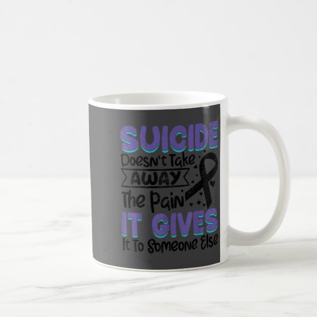 Mug Ruban sarcelle et violet de sensibilisation à la p (Droite)