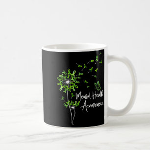 Mug Ruban vert Pissenlit Papillon Santé mentale