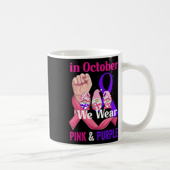 Mug Rubans rose et violet de sensibilisation à la viol (Droite)
