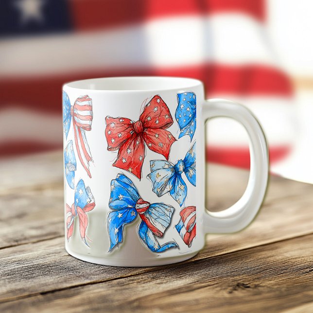 Mug Rubans Rouge, Blanc & Bleu (Créateur téléchargé)
