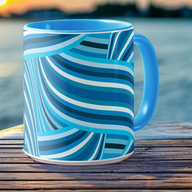 Mug Rubans Turquoise Turquoise et Blue Swirled (Créateur téléchargé)
