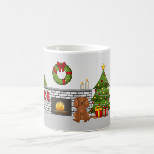Mug Ruby Cavalier Chien Dans Une Salle De Noël Festive