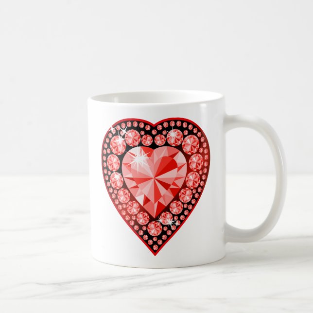 Mug Ruby Gemstone Heart (Droite)