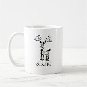Mug Rudolf le renne a des yeux fous