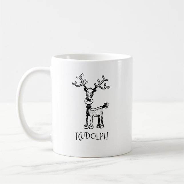 Mug Rudolf le renne a des yeux fous (Gauche)