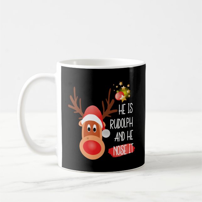 Mug Rudolph Le Gros Rindeer À Nez Rouge (Gauche)
